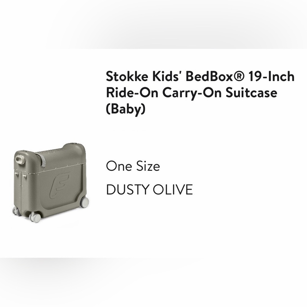 Stokke Kids Ride-On Luggage in Dusty Olive NWT - Picture 2 of 13